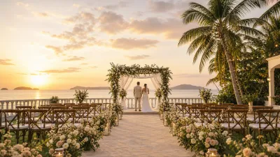 Destination wedding setup in Panama