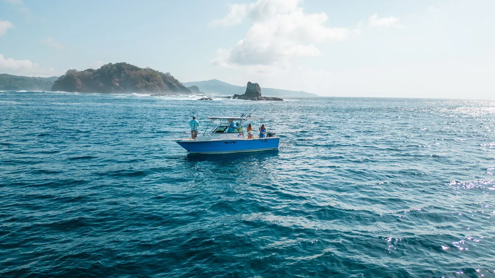 Private charter boat on calm Pacific water off Panama